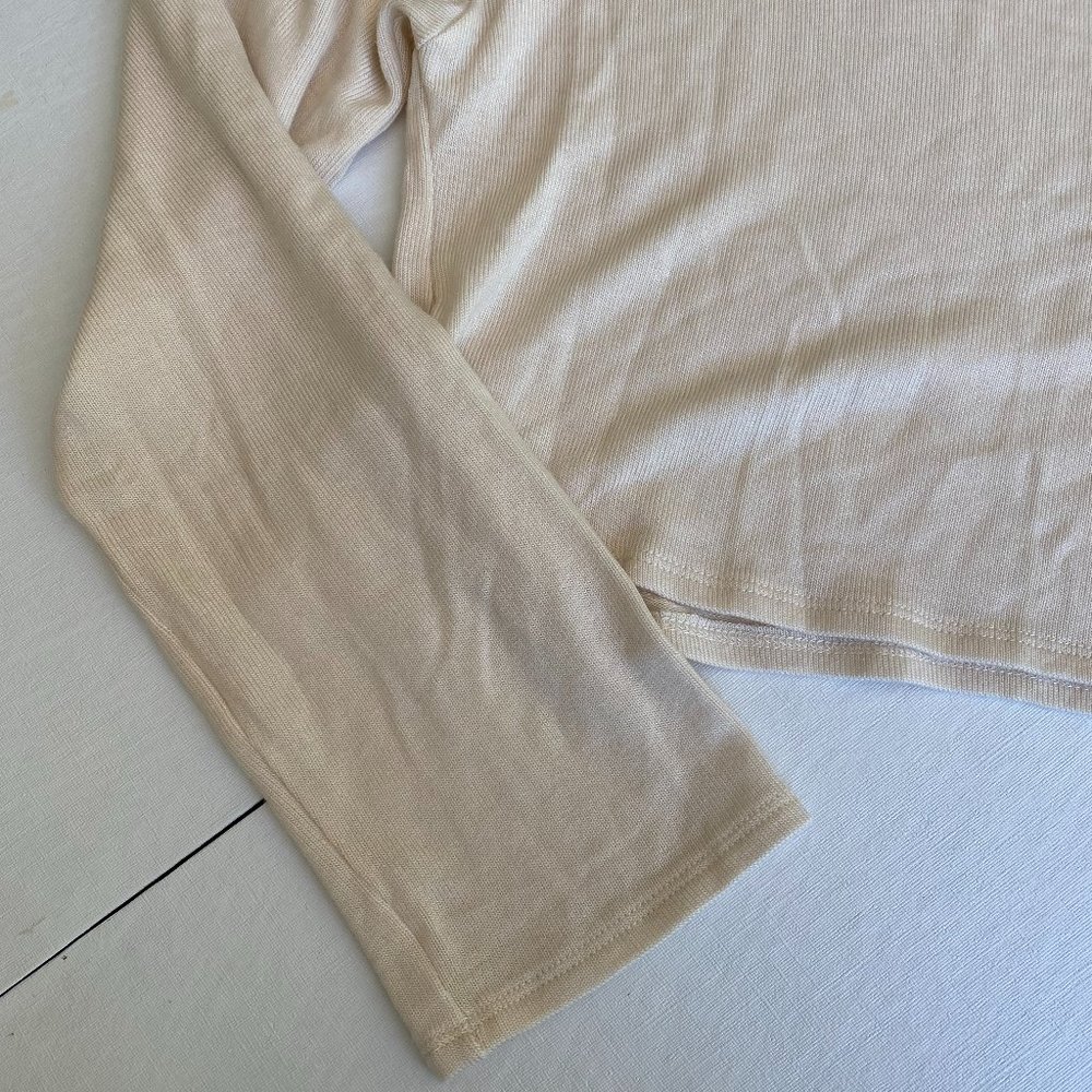 Lovers and Friends "Mandy Top" in Tan/Cream with Mock-Neck Top Size M - Picture 3 of 10